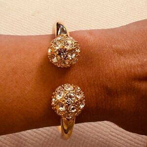 Vintage KJL Signed Kenneth J Lane Interchangeable Gold Bracelet w/ 24 finials